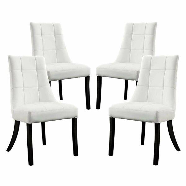 Primewir Noblesse White Quilted Leatherette Dining Chair, 4PK EEI-1678-WHI